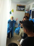 Ms. Moreno explains the task at hand to her students.